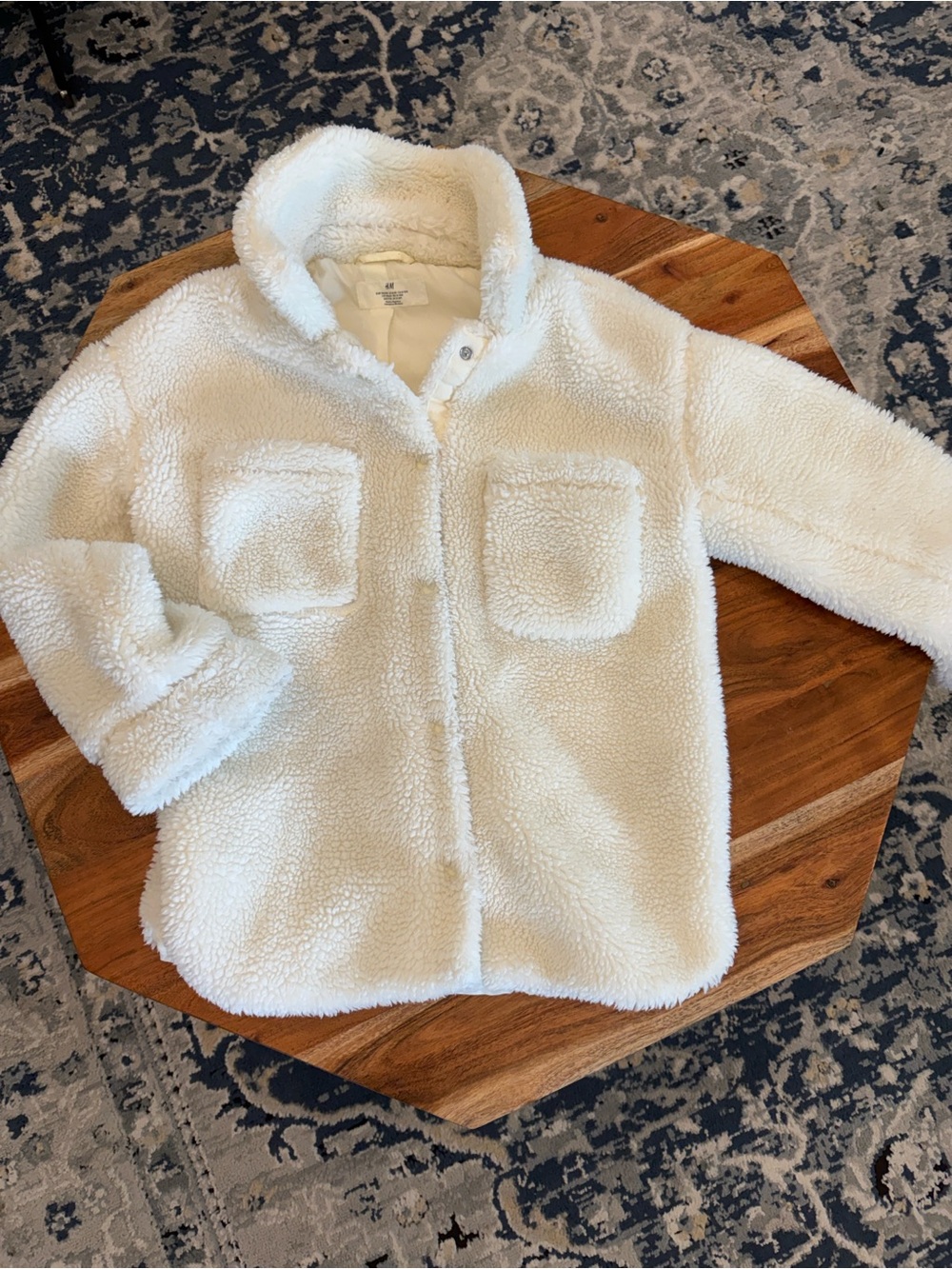 H&M Plush Sherpa Jacket in Cream